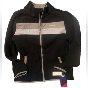 Reebok Men’s Black/Gray Sporty Lightweight Fleece Coat / Jacket NWT Medium
